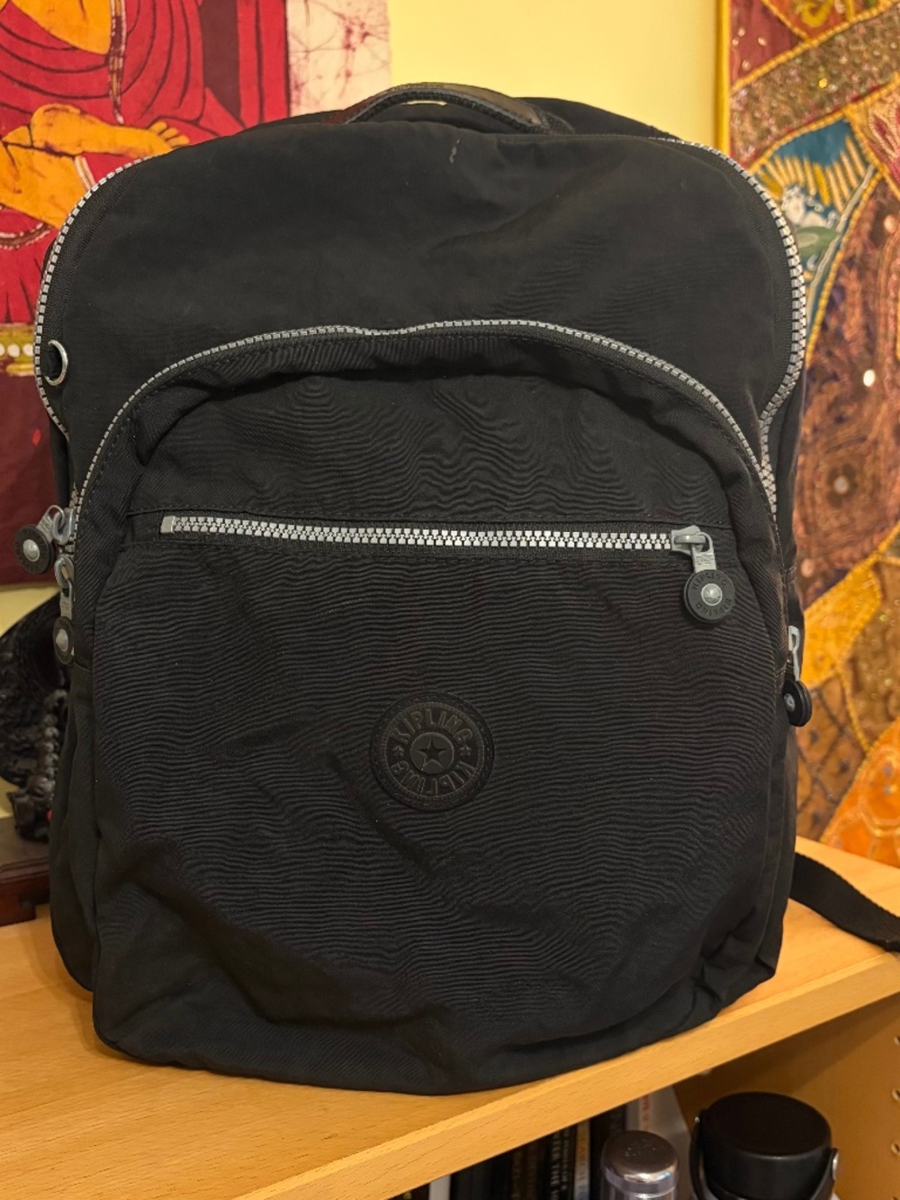 Kipling Seoul Backpack Bag Large Black Travel Carry All Organizer Laptop Work